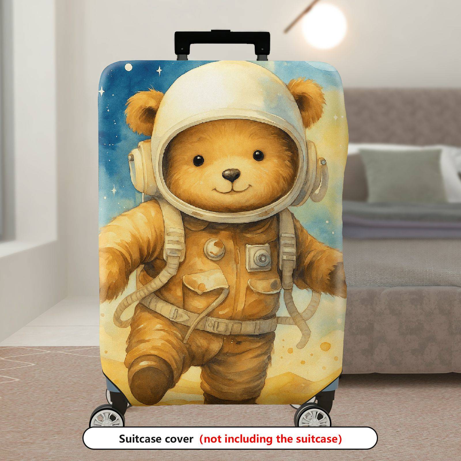 1-Piece Astronaut Bear Cute  Space Star Travel  Suitcase Luggage Cover, Stretch Protective Sleeve