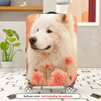 1-Piece Floral Dog Nature Pink Cute Animal  Suitcase Luggage Cover, Stretch Protective Sleeve