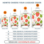 1-Piece Strawberry Floral Leaf Tulip Spring  Suitcase Luggage Cover, Stretch Protective Sleeve