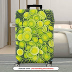 1-Piece Abstract Green Yellow Swirl Circular Artistic Vibrant  Suitcase Luggage Cover, Stretch Protective Sleeve