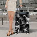 1-Piece Geometric Abstract Black Silver Modern Stylish Elegant  Suitcase Luggage Cover, Stretch Protective Sleeve