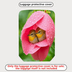 1-Piece Cute Floral Bird Nature Water Drop  Suitcase Luggage Cover, Stretch Protective Sleeve