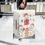 1-Piece Christmas Bear Gift Snowflakes Holiday  Suitcase Luggage Cover, Stretch Protective Sleeve