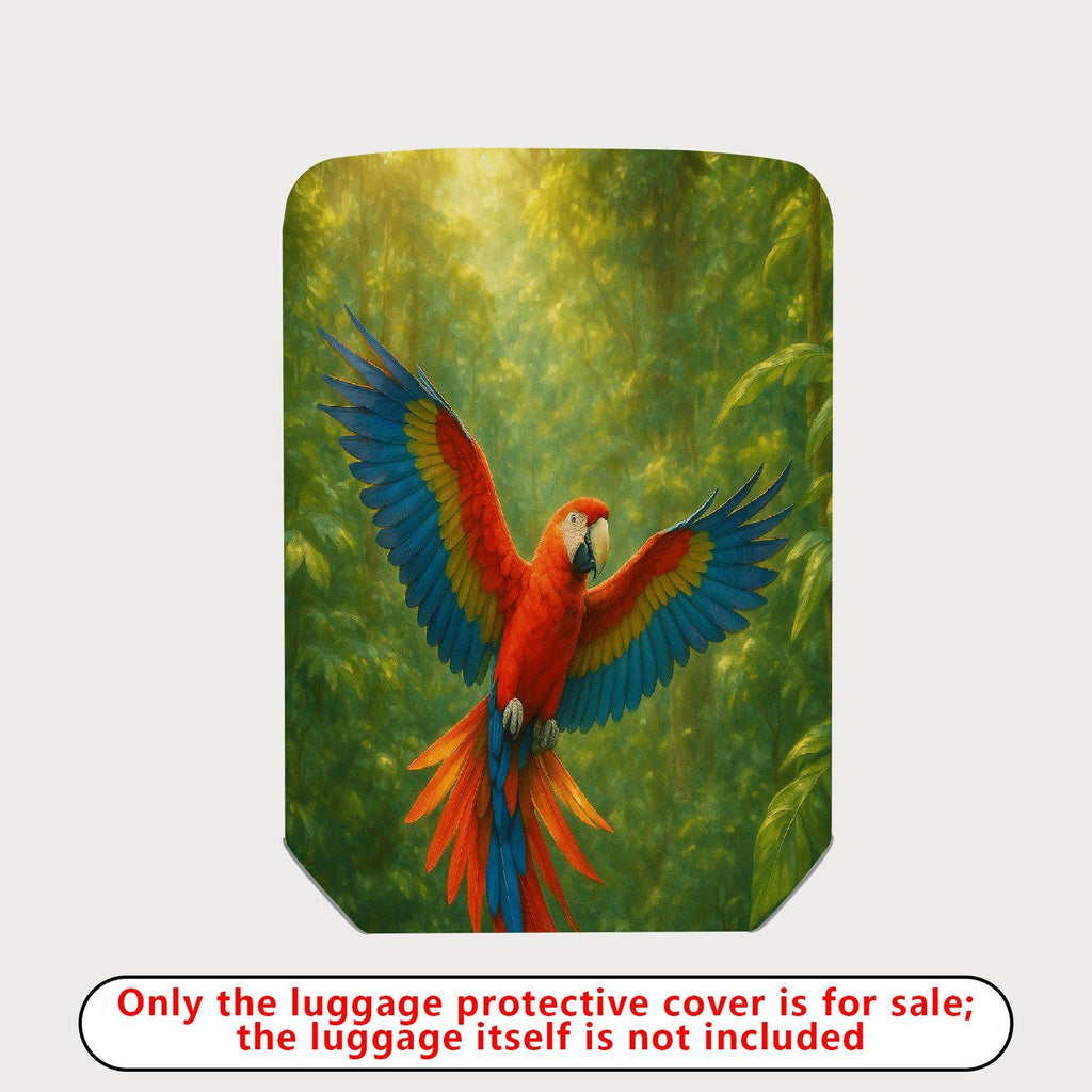 1-Piece Colorful Parrot Jungle Nature Artistic Tropical  Suitcase Luggage Cover, Stretch Protective Sleeve