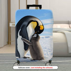 1-Piece Penguin Arctic Snow Cute Family Love Warm  Suitcase Luggage Cover, Stretch Protective Sleeve