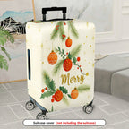 1-Piece Christmas Holiday Pine Ornament Merry  Suitcase Luggage Cover, Stretch Protective Sleeve