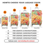 1-Piece Autumn Leaves Vibrant Colorful Artistic Fall Theme  Suitcase Luggage Cover, Stretch Protective Sleeve