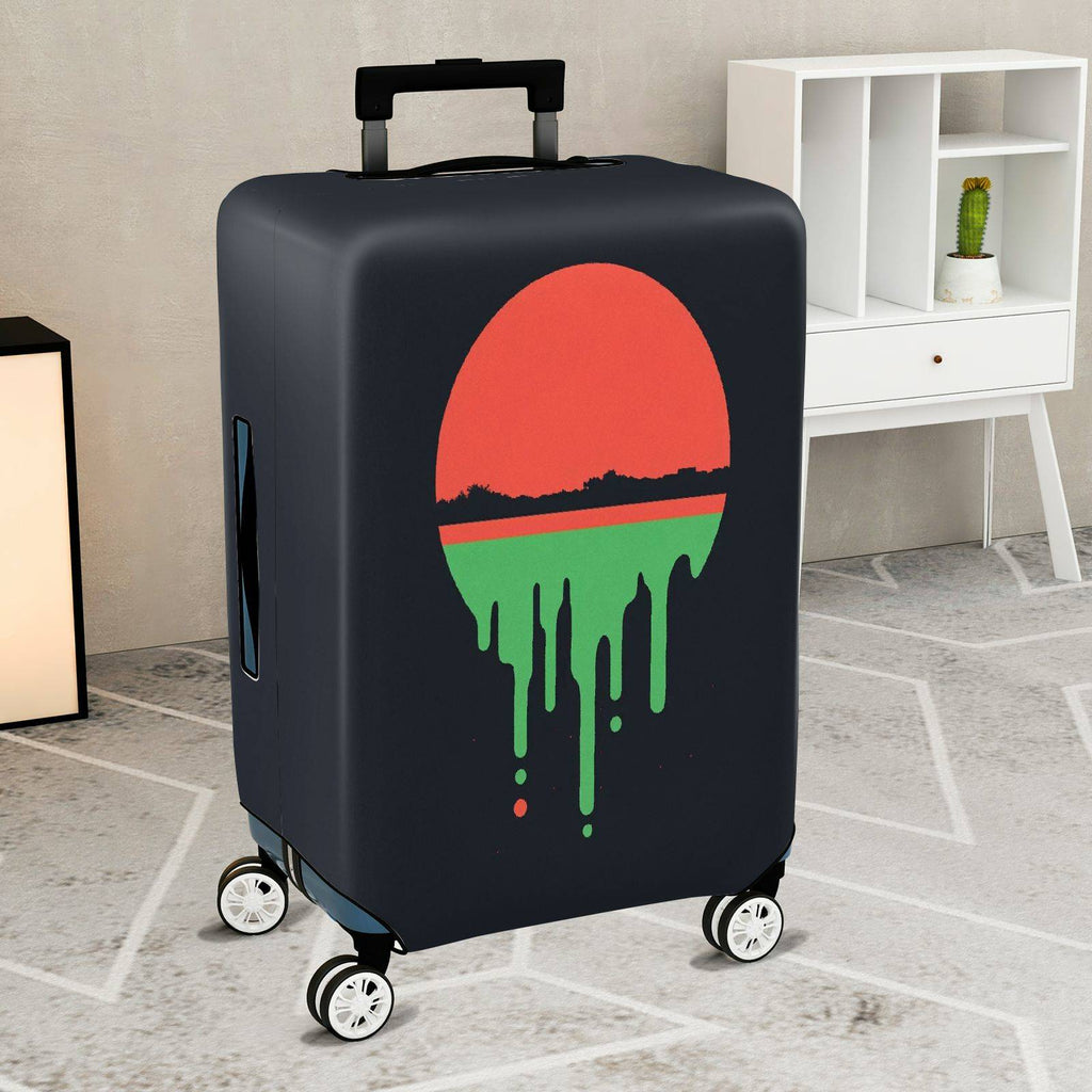 1-Piece Sunset Horizon Dripping Abstract Landscape Art  Suitcase Luggage Cover, Stretch Protective Sleeve