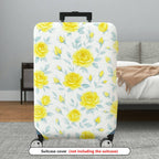 1-Piece Yellow Rose Floral Pattern Elegant Stylish Bright Cheerful  Suitcase Luggage Cover, Stretch Protective Sleeve