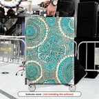 1-Piece Blue Geometric Abstract Pattern Mandala Bohemian  Suitcase Luggage Cover, Stretch Protective Sleeve