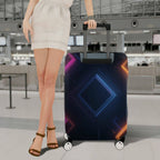 1-Piece Geometric  Diamond Pattern Colorful Glowing Abstract  Suitcase Luggage Cover, Stretch Protective Sleeve