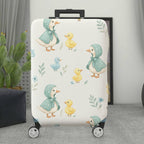 1-Piece Duckling Floral Pastel Cute Animal  Suitcase Luggage Cover, Stretch Protective Sleeve
