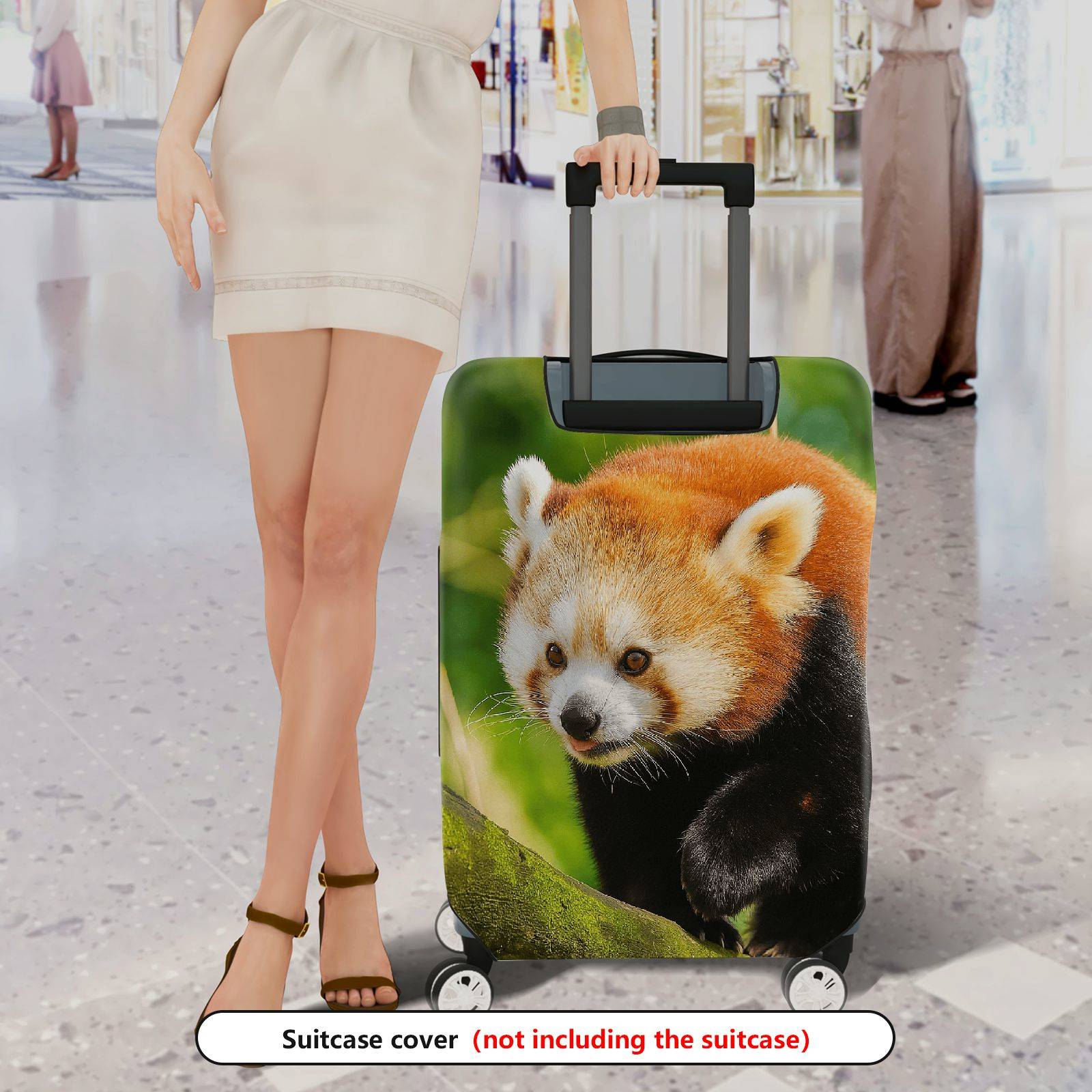 1-Piece Animal Forest Wildlife Nature Travel Red Panda  Suitcase Luggage Cover, Stretch Protective Sleeve