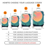 1-Piece Abstract Moon Night Glow Artistic  Suitcase Luggage Cover, Stretch Protective Sleeve