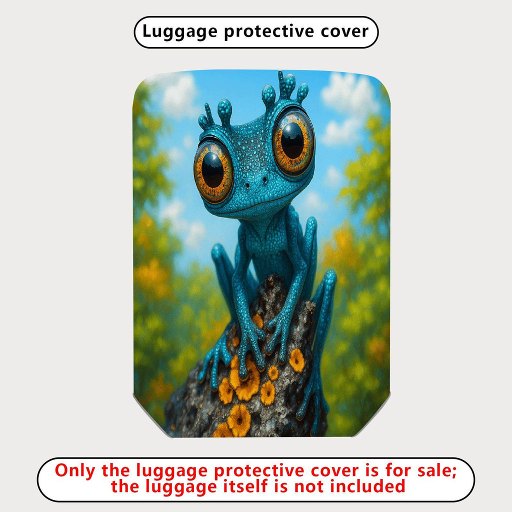 1-Piece Blue Frog Forest Nature  Cute Animal  Suitcase Luggage Cover, Stretch Protective Sleeve