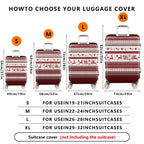 1-Piece Reindeer Snowflakes Christmas Winter Holiday Festive  Suitcase Luggage Cover, Stretch Protective Sleeve