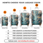 1-Piece Scenic Oriental Ink Landscape Calligraphy Lanterns Inspiration  Suitcase Luggage Cover, Stretch Protective Sleeve