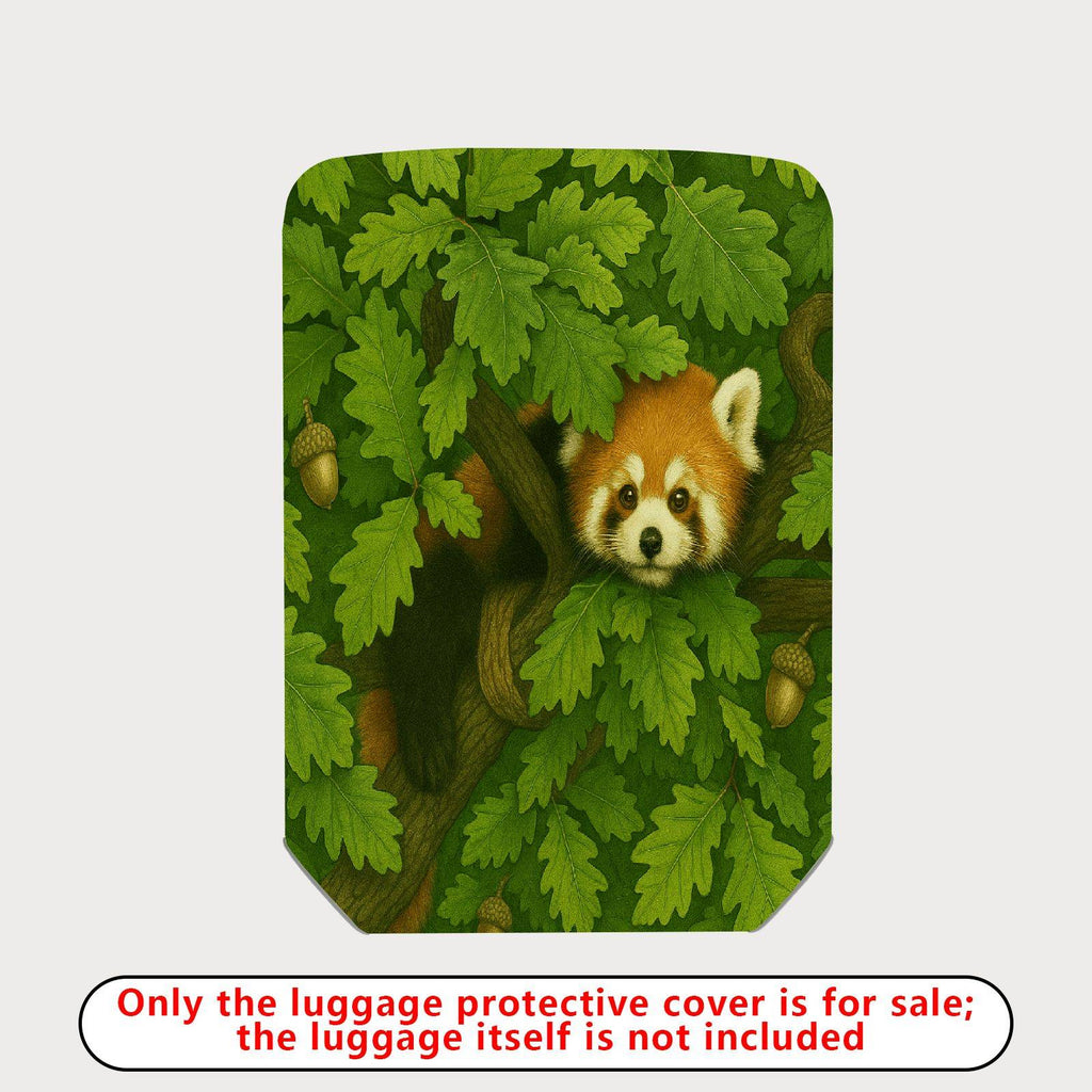 1-Piece Cute Green Forest Animal Red Panda Nature  Suitcase Luggage Cover, Stretch Protective Sleeve