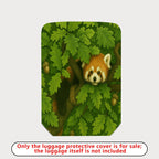 1-Piece Cute Green Forest Animal Red Panda Nature  Suitcase Luggage Cover, Stretch Protective Sleeve