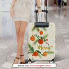 1-Piece Christmas Holiday Pine Ornament Merry  Suitcase Luggage Cover, Stretch Protective Sleeve