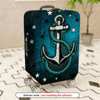 1-Piece Anchor Rope Stars Spider Web Nautical  Suitcase Luggage Cover, Stretch Protective Sleeve