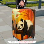 1-Piece Cute  Panda Tree Autumn Nature Luggage  Suitcase Luggage Cover, Stretch Protective Sleeve