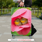 1-Piece Cute Floral Bird Nature Water Drop  Suitcase Luggage Cover, Stretch Protective Sleeve