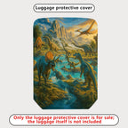 1-Piece Prehistoric Dinosaur Landscape Nature Adventure Wilderness Fossil  Suitcase Luggage Cover, Stretch Protective Sleeve