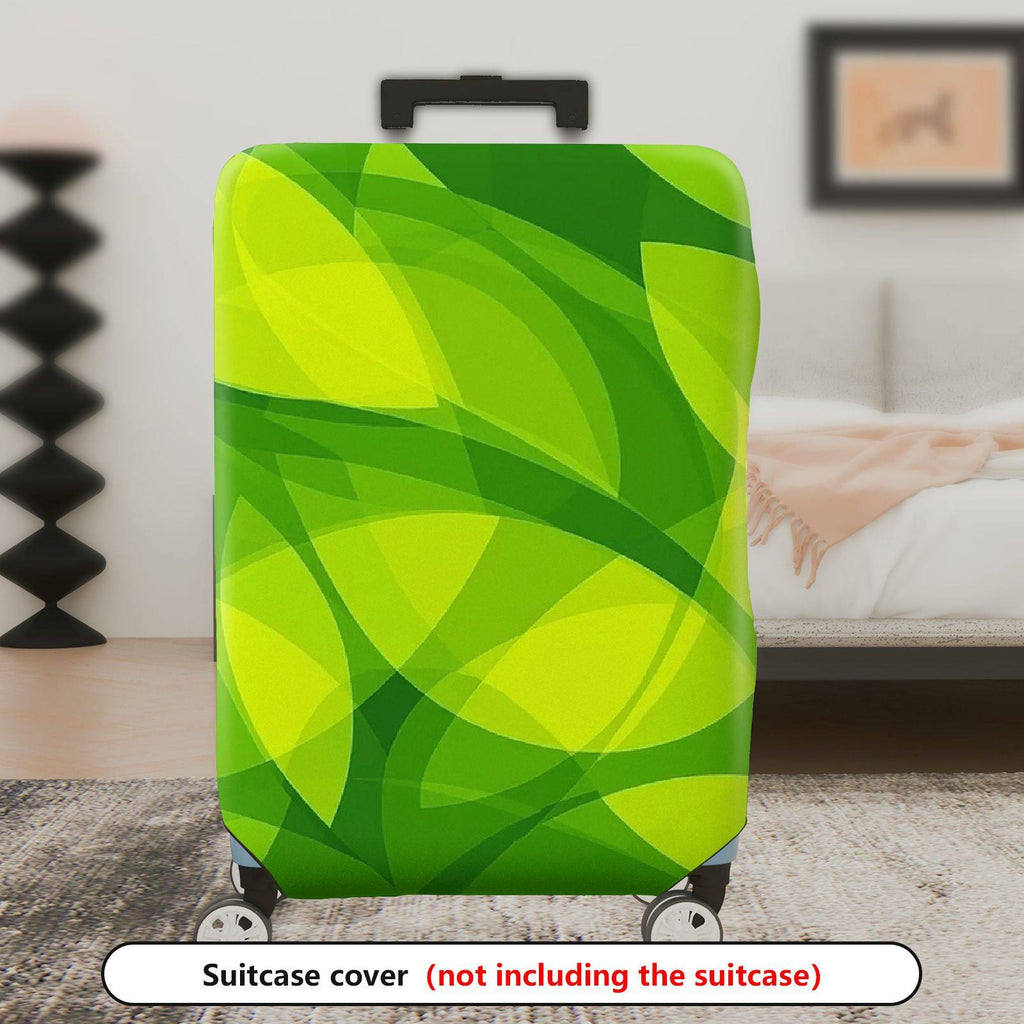 1-Piece Green Abstract Geometric Vibrant Modern Stylish  Suitcase Luggage Cover, Stretch Protective Sleeve