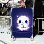 1-Piece Cute Ghost  Purple Starry Night Fantasy  Suitcase Luggage Cover, Stretch Protective Sleeve