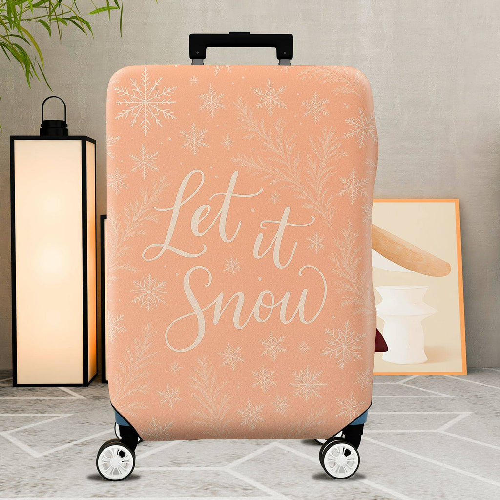 1-Piece Snowflake Winter Holiday Christmas Festive Snow  Suitcase Luggage Cover, Stretch Protective Sleeve