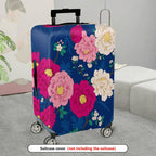 1-Piece Peony Floral Colorful Vibrant Decorative Artistic  Suitcase Luggage Cover, Stretch Protective Sleeve