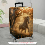1-Piece Golden Forest Horse Fantasy Running Wildlife Artistic  Suitcase Luggage Cover, Stretch Protective Sleeve