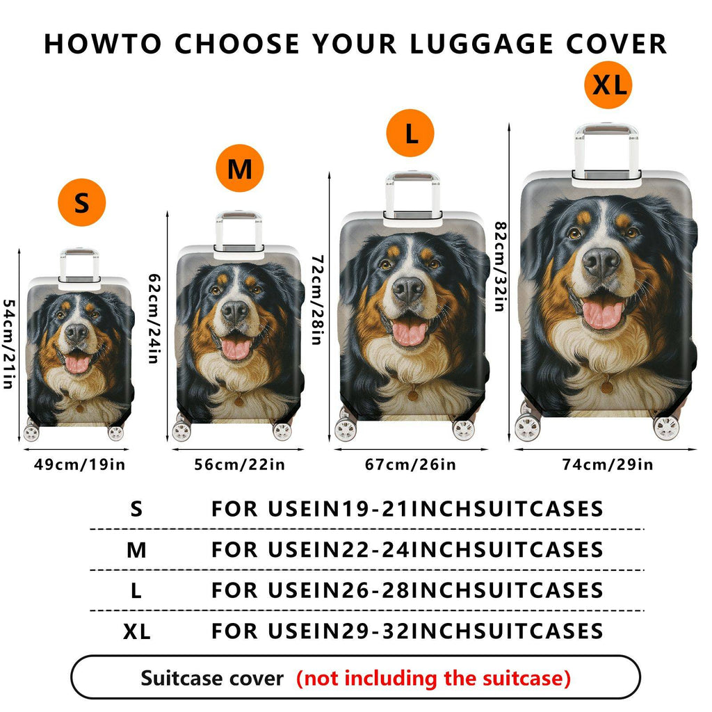 1-Piece Animal Dog Print Pet Portrait Artistic Colorful Cute  Suitcase Luggage Cover, Stretch Protective Sleeve