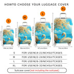 1-Piece Swan Scenic Floral Nature Blue Artistic  Suitcase Luggage Cover, Stretch Protective Sleeve