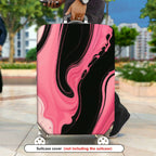1-Piece Pink Black Abstract Fluid Artistic Modern Stylish  Suitcase Luggage Cover, Stretch Protective Sleeve