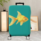 1-Piece Goldfish Aqua Blue Green Cute Animal Sea  Suitcase Luggage Cover, Stretch Protective Sleeve