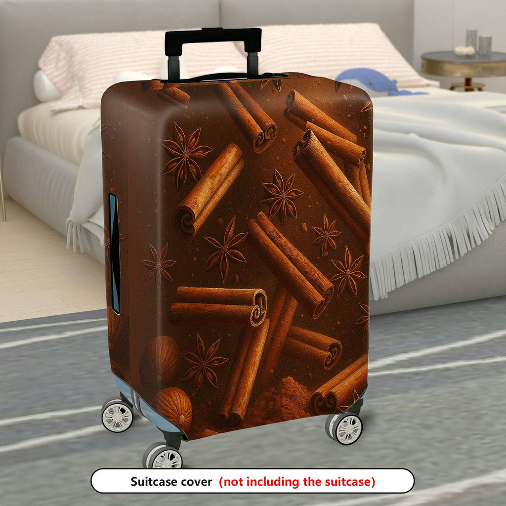 1-Piece Cinnamon Spice Holiday Winter Cocoa Travel Aroma  Suitcase Luggage Cover, Stretch Protective Sleeve