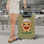 1-Piece Cute  Gingerbread Christmas Holiday Fun Festive  Suitcase Luggage Cover, Stretch Protective Sleeve