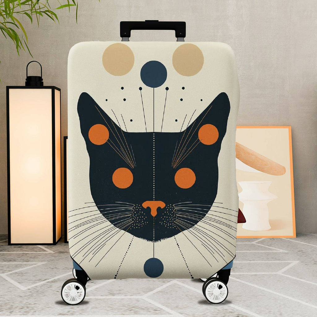1-Piece Abstract Artistic Cat Pattern Colorful Travel Style Creative Modern  Suitcase Luggage Cover, Stretch Protective Sleeve