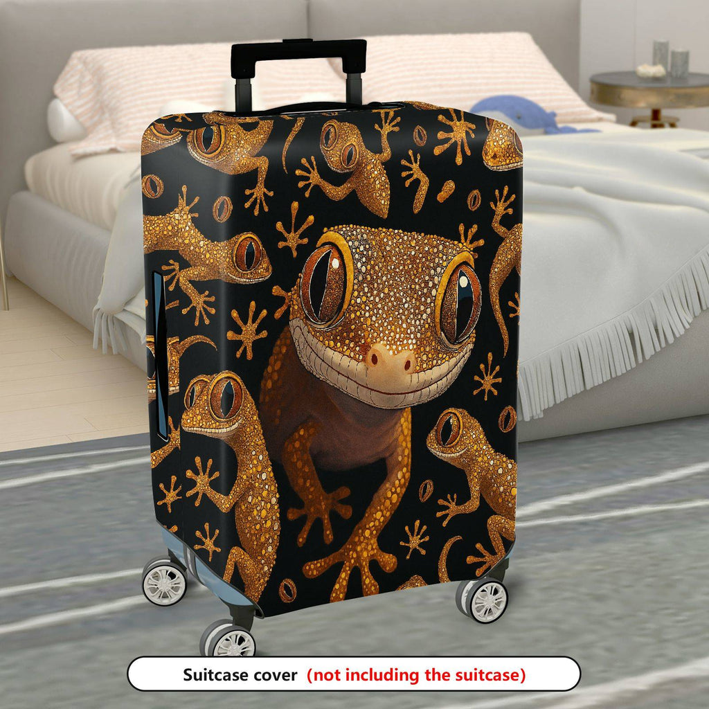1-Piece Gecko Reptile Animal  Cute Fun  Suitcase Luggage Cover, Stretch Protective Sleeve