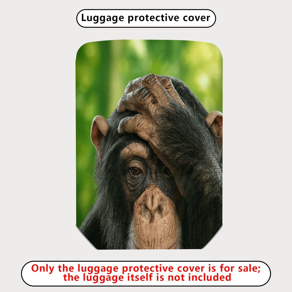 1-Piece Cute Monkey Forest Green Animal Nature Funny  Suitcase Luggage Cover, Stretch Protective Sleeve