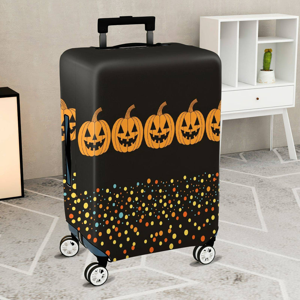 1-Piece Halloween Pumpkin Spooky Festive Party Holiday  Suitcase Luggage Cover, Stretch Protective Sleeve