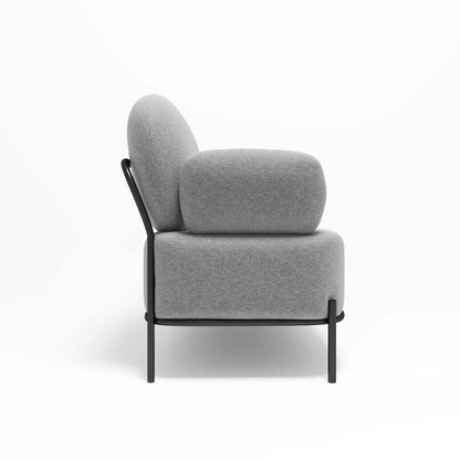Canapé 2 places design en tissu gris foncé