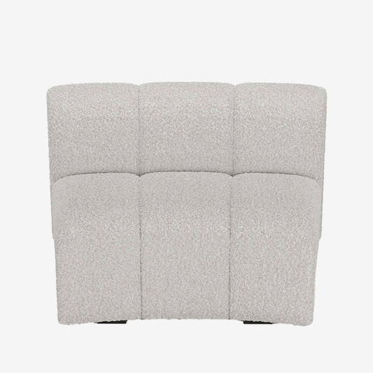 Chauffeuse d'angle pour canapé modulable en tissu bouclette gris-crème Hélène