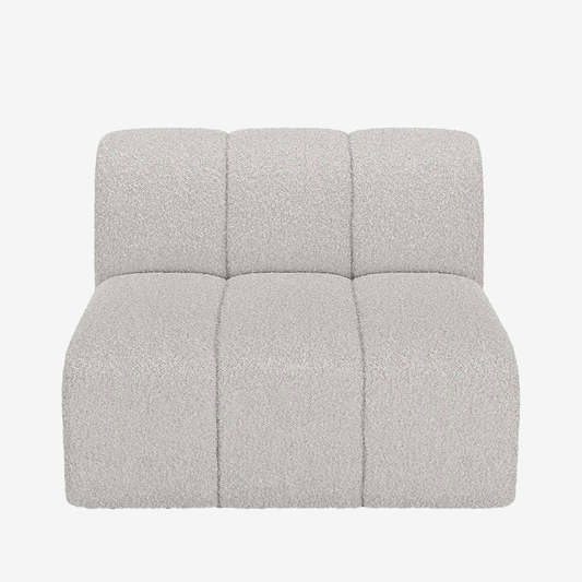 Canapé modulable en tissu bouclette gris-crème