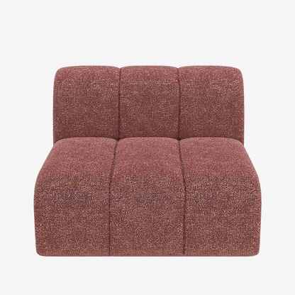 Canapé modulable en tissu bouclette rose Hélène
