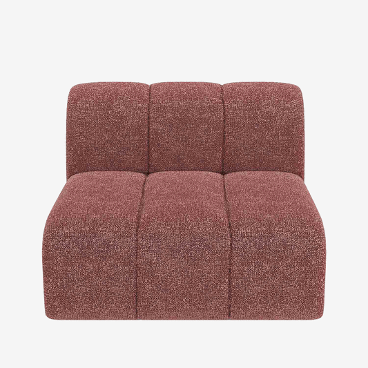 Canapé modulable en tissu bouclette rose Hélène