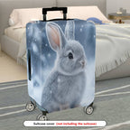 1-Piece Cute Rabbit Snow Winter Nature Animal  Suitcase Luggage Cover, Stretch Protective Sleeve