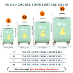 1-Piece Cute Duck Heart Mint Green Decorative Fun Unique Playful  Suitcase Luggage Cover, Stretch Protective Sleeve